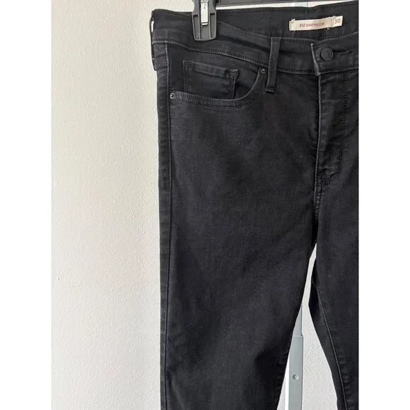 Indie Sleaze Levi’s 312 Jeans Black W30 L30 Slim Mid Rise Stretch Classic Rebel - Picture 12 of 16